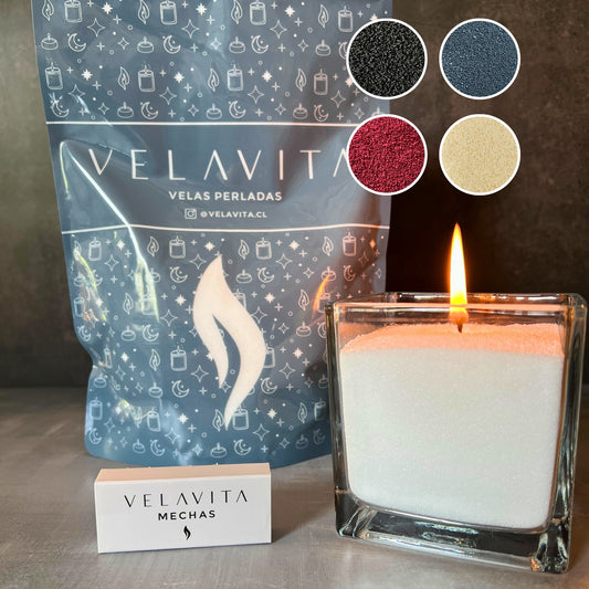KIT 1 Kg Velas COLORES + Recipiente