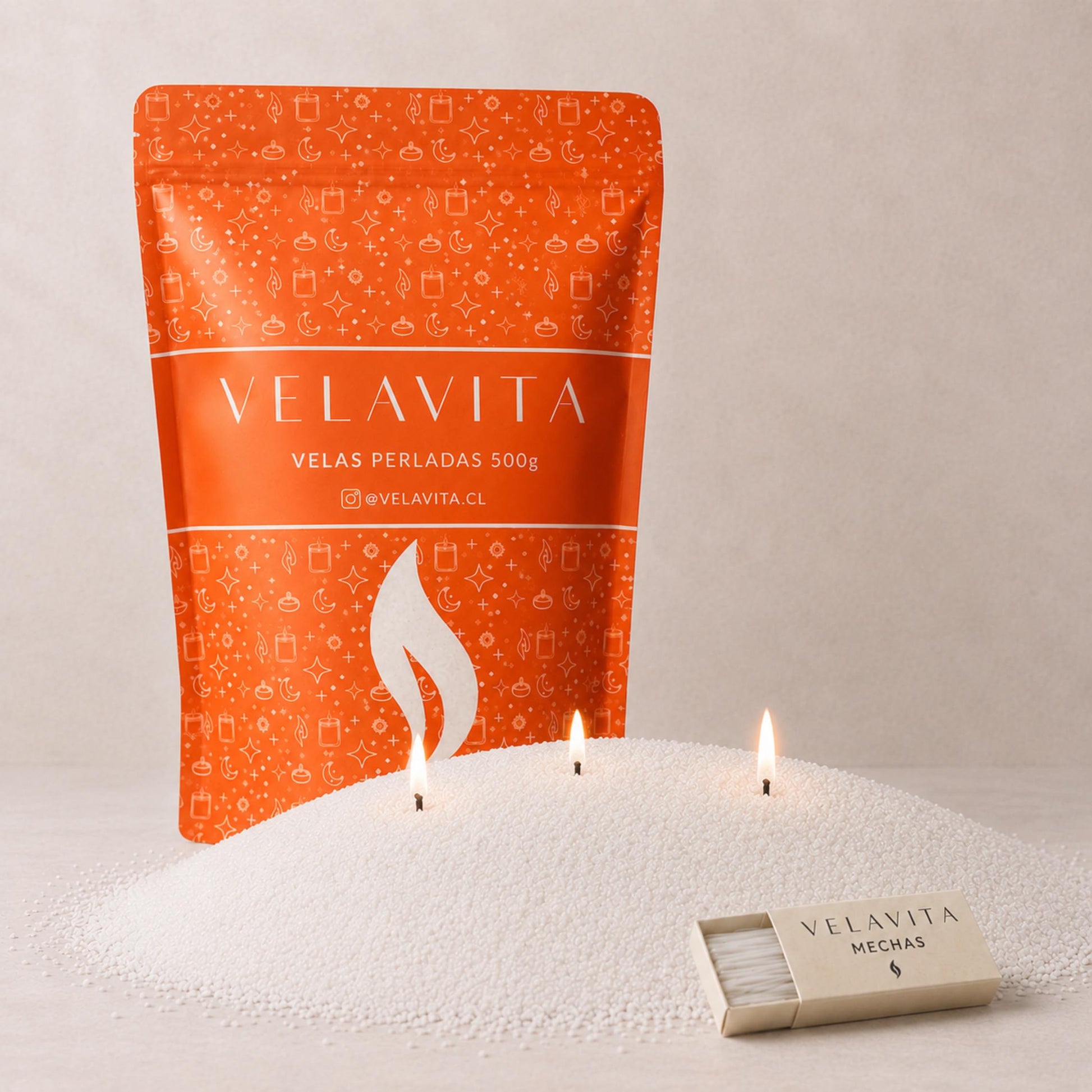 Velas Perladas 500 g - 120 horas de luz