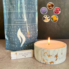 KIT CARRARA 500gr Velas AROMAS + Recipiente