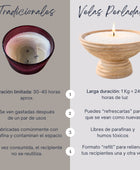 KIT ELEGANTE 500gr Velas COLORES + Recipiente