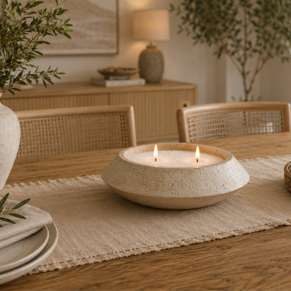 KIT SIGNATURE CONCRETO - Velas 4 kg + 2 Recipientes + Accesorios