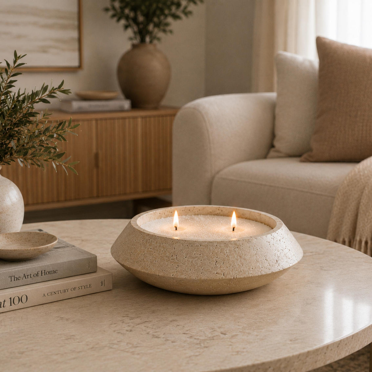 KIT SIGNATURE CONCRETO - Velas 4 kg + 2 Recipientes + Accesorios