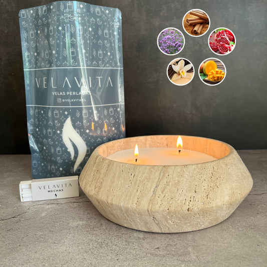 KIT DUNE 1 Kg Velas AROMAS + Recipiente