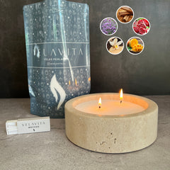 KIT PETRA 1 Kg Velas AROMAS + Recipiente