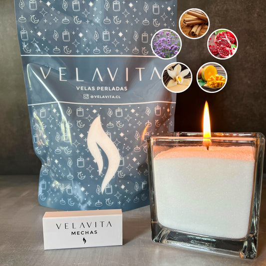 KIT 1 Kg Velas AROMAS + Recipiente