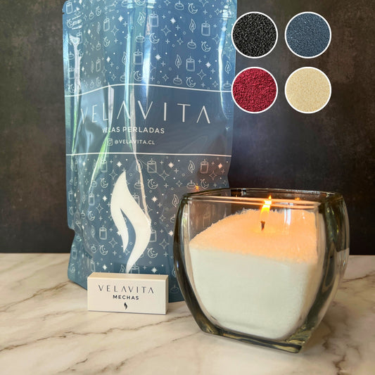 KIT CÚPULA 500gr Velas COLORES + Recipiente