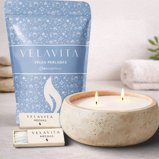 KIT CONCRETO BOWL 1 Kg Velas AROMAS + Recipiente