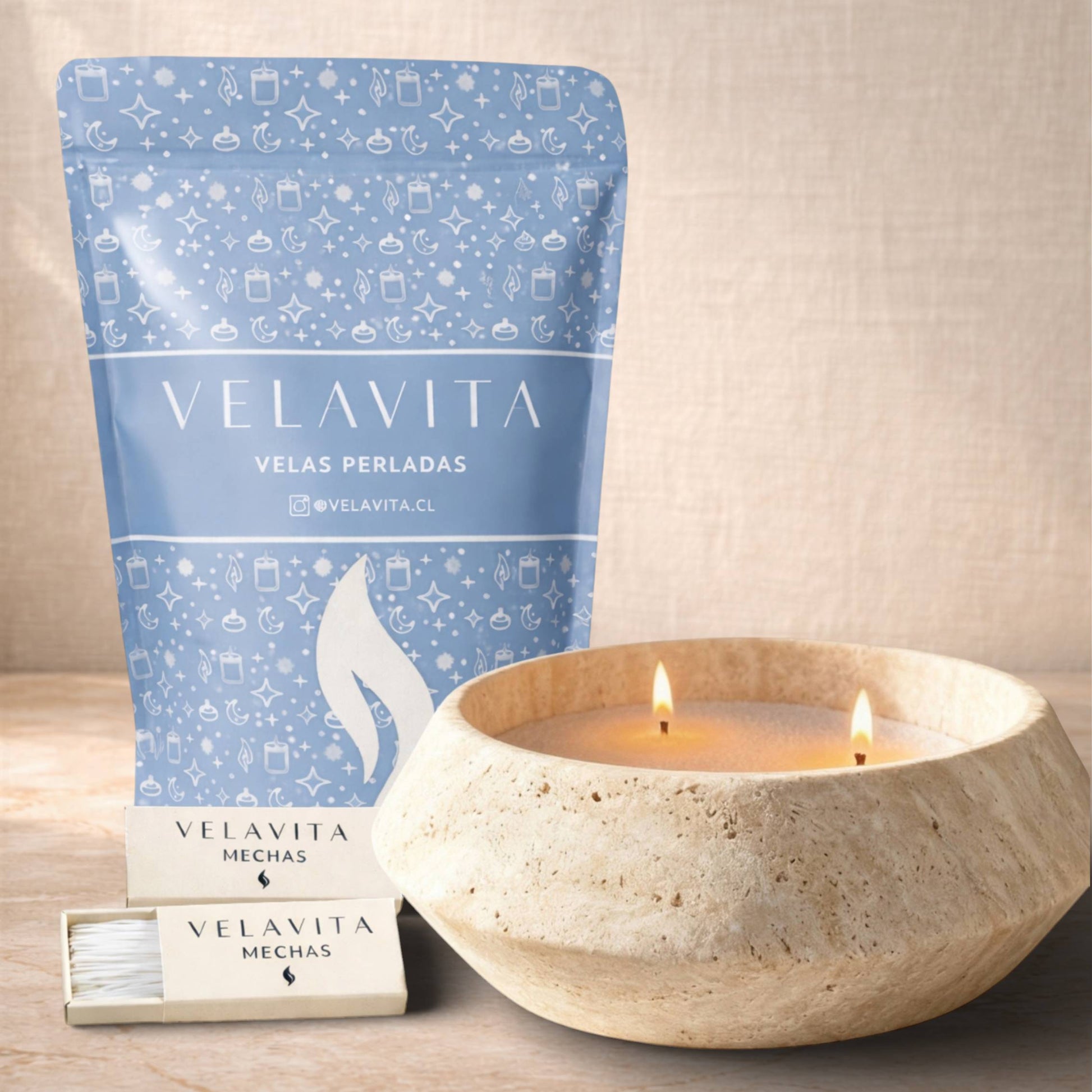 KIT DUNE 1 Kg Velas AROMAS + Recipiente