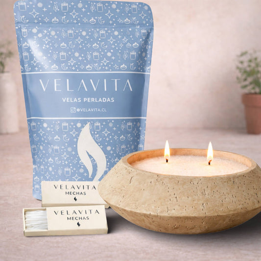 KIT CONCRETO DUNE 1 Kg Velas AROMAS + Recipiente