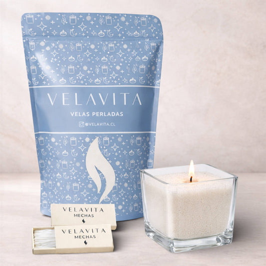 KIT ELEGANTE 1 Kg Velas AROMAS + Recipiente
