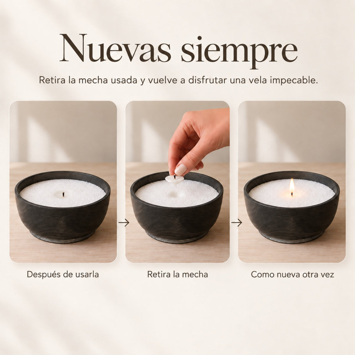 KIT SIGNATURE CONCRETO - Velas 4 kg + 2 Recipientes + Accesorios